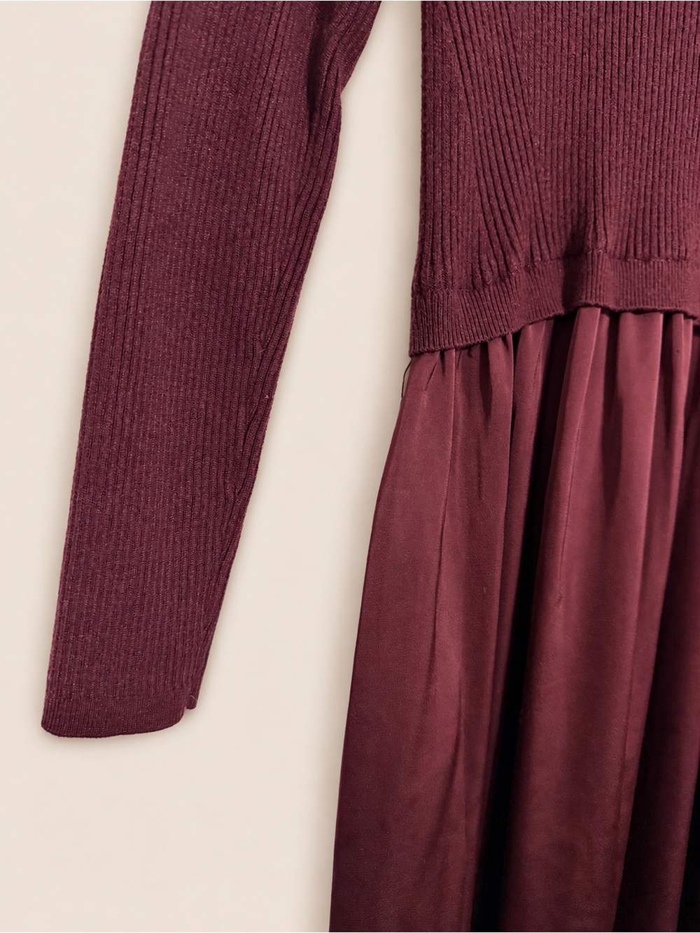 Taylor Ribbed Knit Sweater in Burgundy - Picture 4 of 8